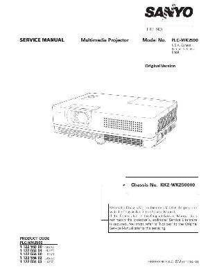 Сервисная инструкция Sanyo PLC-WK2500 ― Manual-Shop.ru