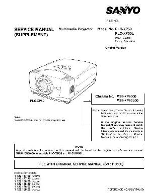 Сервисная инструкция Sanyo PLC-XP50 ― Manual-Shop.ru