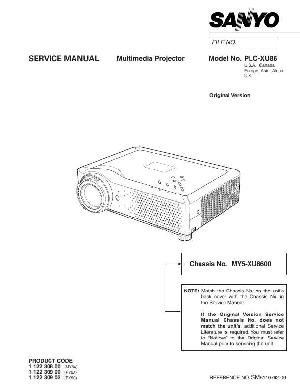 Сервисная инструкция Sanyo PLC-XU86 ― Manual-Shop.ru