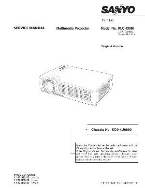 Сервисная инструкция Sanyo PLC-XU88 ― Manual-Shop.ru