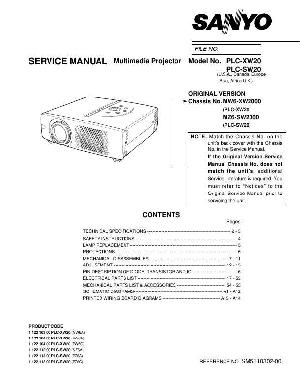 Сервисная инструкция Sanyo PLC-XW20, PLC-SW20 ― Manual-Shop.ru