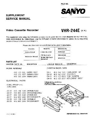 Сервисная инструкция SANYO VHR-244E ― Manual-Shop.ru