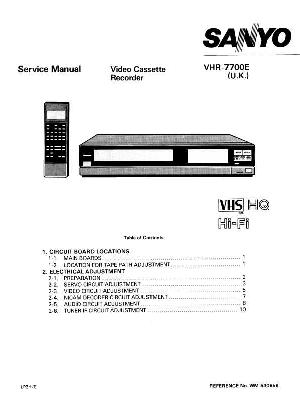 Сервисная инструкция Sanyo VHR-7700E ― Manual-Shop.ru