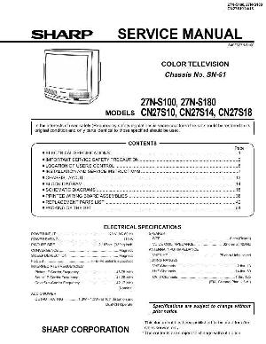 Сервисная инструкция Sharp 27N-S100, 27N-S180, CN27S10, CN27S14, CN27S18 ― Manual-Shop.ru