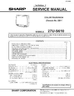 Сервисная инструкция Sharp 27U-S610 ― Manual-Shop.ru