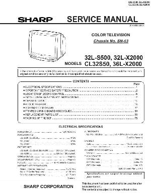 Сервисная инструкция Sharp 32L-S500, 32L-X2000 ― Manual-Shop.ru