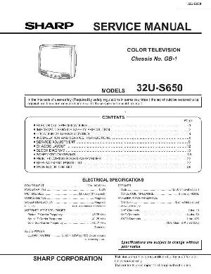 Сервисная инструкция Sharp 32U-S650 ― Manual-Shop.ru