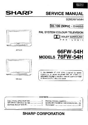 Сервисная инструкция Sharp 66FW-54H, 76FW-54H ― Manual-Shop.ru