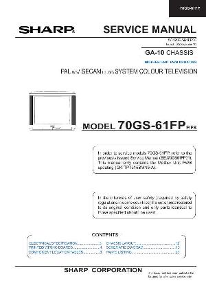 Сервисная инструкция Sharp 70GS-61FP ― Manual-Shop.ru