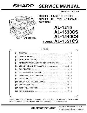 Сервисная инструкция Sharp AL-1215, 1530CS, 1540CS, 1551CS ― Manual-Shop.ru