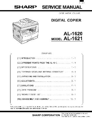 Сервисная инструкция Sharp AL-1620, 1621 ― Manual-Shop.ru