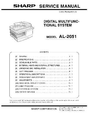 Сервисная инструкция Sharp AL-2051 ― Manual-Shop.ru