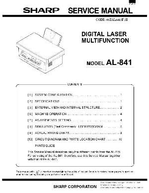 Сервисная инструкция Sharp AL-841 ― Manual-Shop.ru