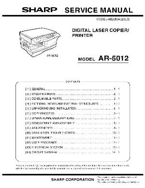 Сервисная инструкция Sharp AR-5012 ― Manual-Shop.ru