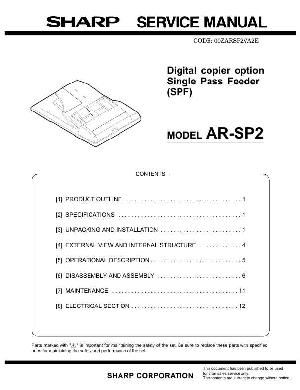 Service manual Sharp AR-SP2 ― Manual-Shop.ru