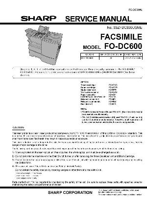 Сервисная инструкция Sharp FO-DC600 ― Manual-Shop.ru