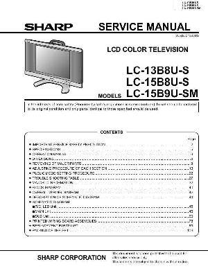 Сервисная инструкция Sharp LC-13B8U, LC-15B8U, LC-15B9U ― Manual-Shop.ru