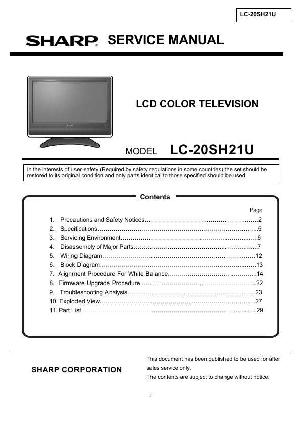 Сервисная инструкция Sharp LC-20SH21U ― Manual-Shop.ru