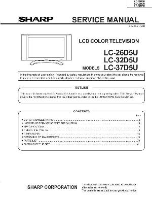 Сервисная инструкция Sharp LC-26D5U, LC-32D5U, LC-37D5U ― Manual-Shop.ru