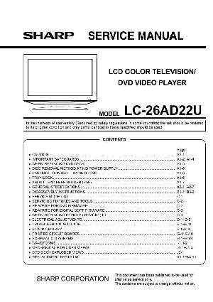 Сервисная инструкция Sharp LC-26AD22U ― Manual-Shop.ru