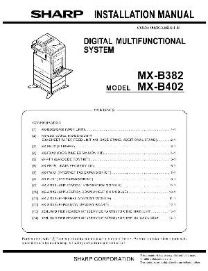 Сервисная инструкция Sharp MX-B382, MX-B402 INSTALLATION MANUAL ― Manual-Shop.ru