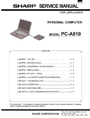Сервисная инструкция Sharp PC-A810 ― Manual-Shop.ru
