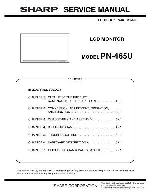 Сервисная инструкция Sharp PN-465U ― Manual-Shop.ru