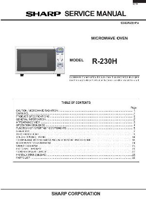 Сервисная инструкция Sharp R-230H ― Manual-Shop.ru