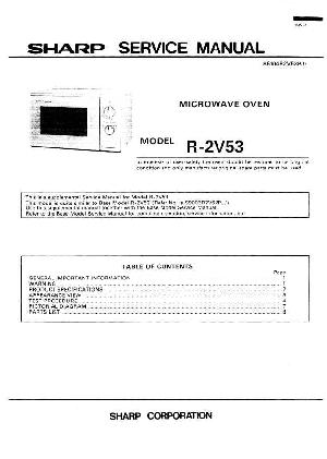Сервисная инструкция Sharp R-2V53 ― Manual-Shop.ru