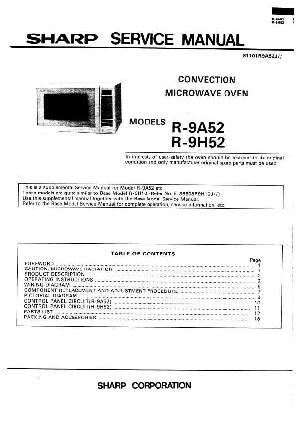 Сервисная инструкция Sharp R-9H52 ― Manual-Shop.ru