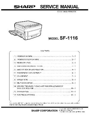 Сервисная инструкция Sharp SF-1116 ― Manual-Shop.ru