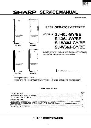 Сервисная инструкция Sharp SJ-W36J, SJ-W40J-GY ― Manual-Shop.ru