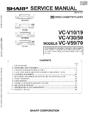 Сервисная инструкция Sharp VC-10, VC-19, VC-30, VC-50, VC-59, VC-70 ― Manual-Shop.ru
