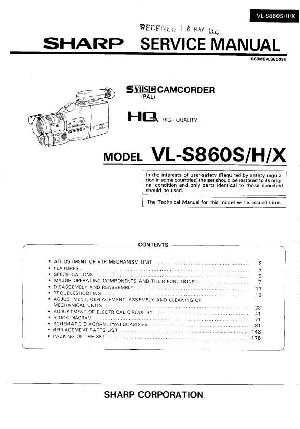 Сервисная инструкция Sharp VL-S860 ― Manual-Shop.ru