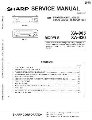 Сервисная инструкция Sharp XA-905, XA-920 ― Manual-Shop.ru