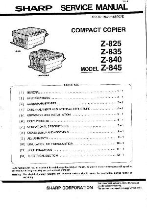 Сервисная инструкция Sharp Z-825, Z-835 ― Manual-Shop.ru