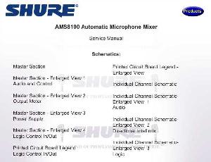 Сервисная инструкция Shure AMS8100 ― Manual-Shop.ru