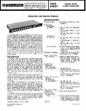 Сервисная инструкция SHURE SR-107 ― Manual-Shop.ru