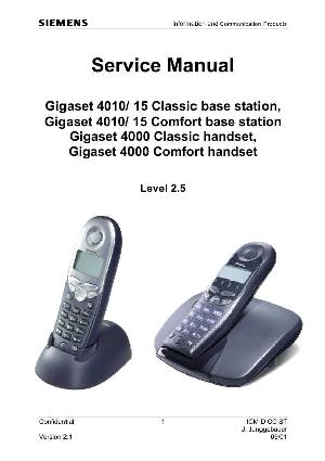 Сервисная инструкция Siemens GIGASET-4000 CLASSIC COMFORT 4010 4015 BASE ― Manual-Shop.ru