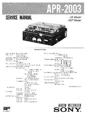 Service manual Sony APR-2003 ― Manual-Shop.ru