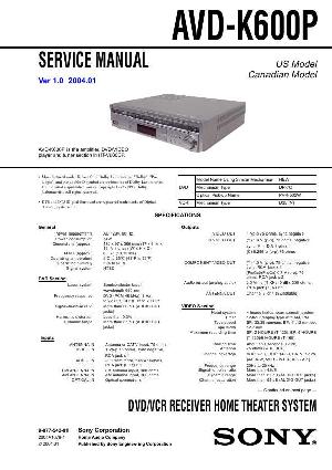 Service manual Sony AVD-K600P ― Manual-Shop.ru