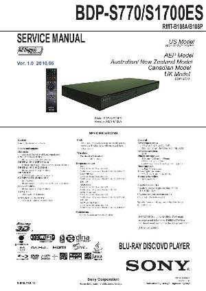 Service manual Sony BDP-S770, BDP-S1700ES ― Manual-Shop.ru