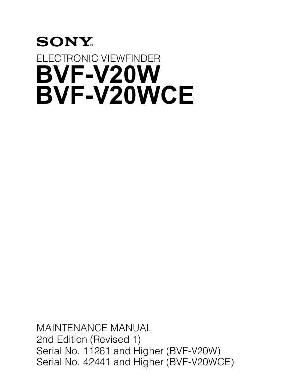 Сервисная инструкция Sony BVF-V20WCE ― Manual-Shop.ru