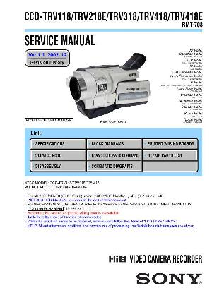 Service manual Sony CCD-TRV118, CCD-TRV218, CCD-TRV318, CCD-TRV418 ― Manual-Shop.ru