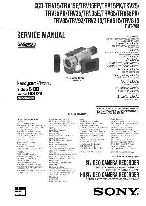 Service manual Sony CCD-TRV15, CCD-TRV15E, CCD-TRV15EP, CCD-TRV15PK, CCD-TRV25, CCD-TRV25PK, CCD-TRV35, CCD-TRV35E, CCD-TRV65, CCD-TRV65PK, CCD-TRV85, CCD-TRV93, CCD-TRV215, CCD-TRV615, CCD-TRV815 ― Manual-Shop.ru