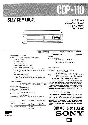 Сервисная инструкция Sony CDP-110 ― Manual-Shop.ru