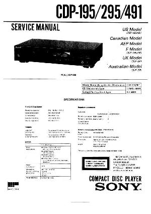 Сервисная инструкция Sony CDP-195, CDP-295, CDP-491 ― Manual-Shop.ru