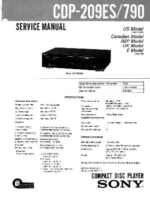 Сервисная инструкция Sony CDP-209ES, CDP-790 ― Manual-Shop.ru