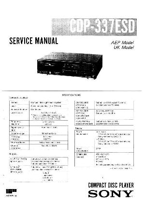 Сервисная инструкция Sony CDP-337ESD ― Manual-Shop.ru