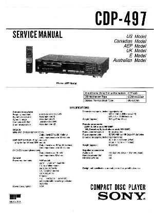 Сервисная инструкция Sony CDP-497 ― Manual-Shop.ru
